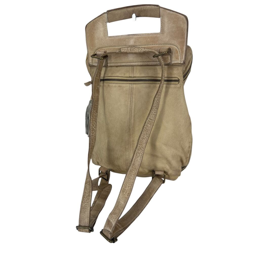 Studio Caleidoscope Gatti Leather Stud Embellished Backpack in Beige - Picture 9 of 16